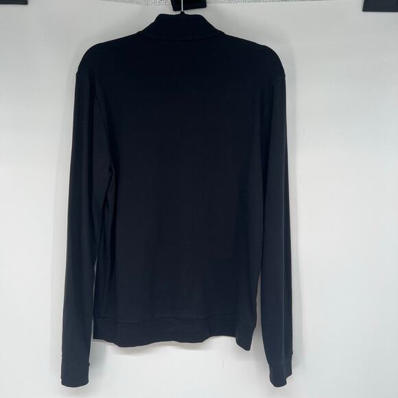Hugo Boss Quarter-Zip Cotton Sweater With Knitted Structure Men's Size S Black - Picture 3 of 12
